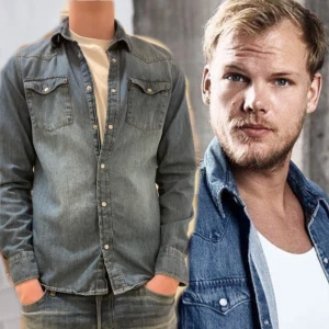 Jeansskjorta  - Tja! Säljer nu min jeansskjorta i perfekt skick 🙌 samm/liknar skjortan avicii har på sig! Storleken är S men passar M