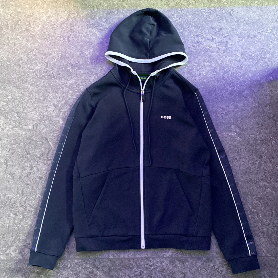 Hugo Boss zip-up hoodie “Dark Blue”
