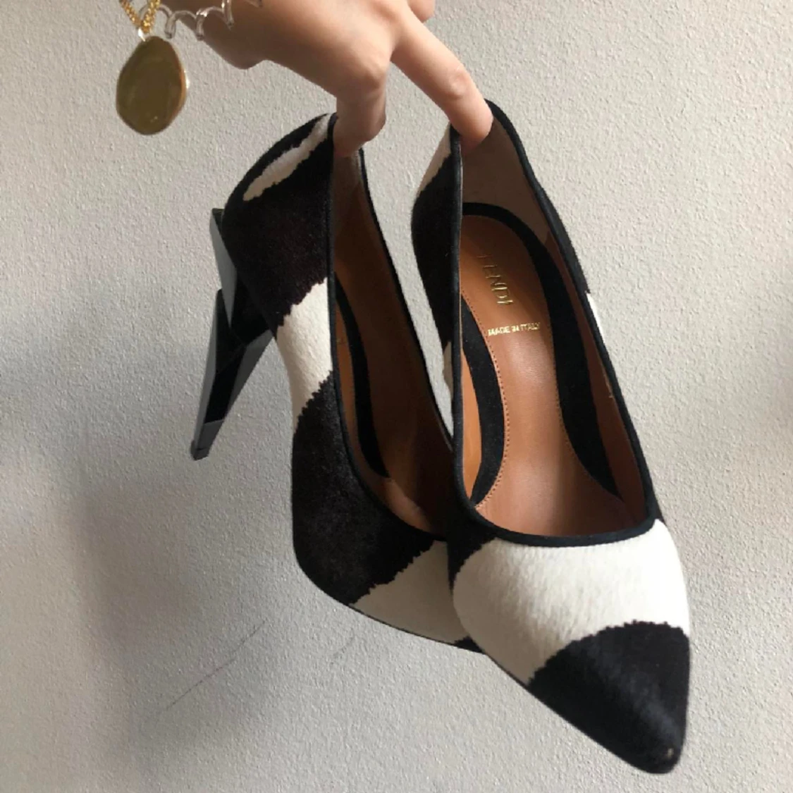 Horse hair heels from FENDI,