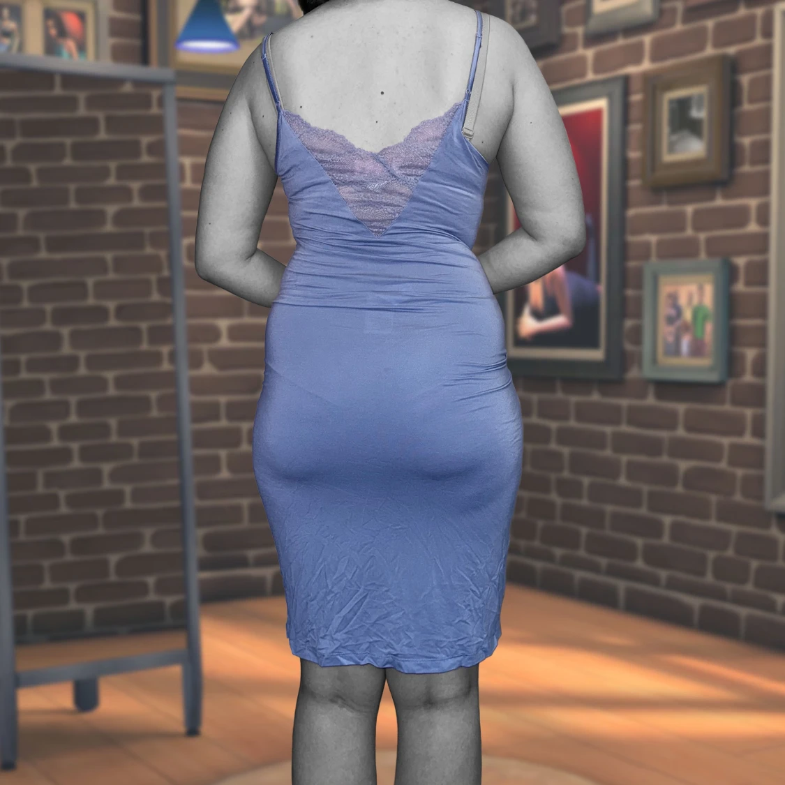 Ljusblå lingerie/underklänning - 90