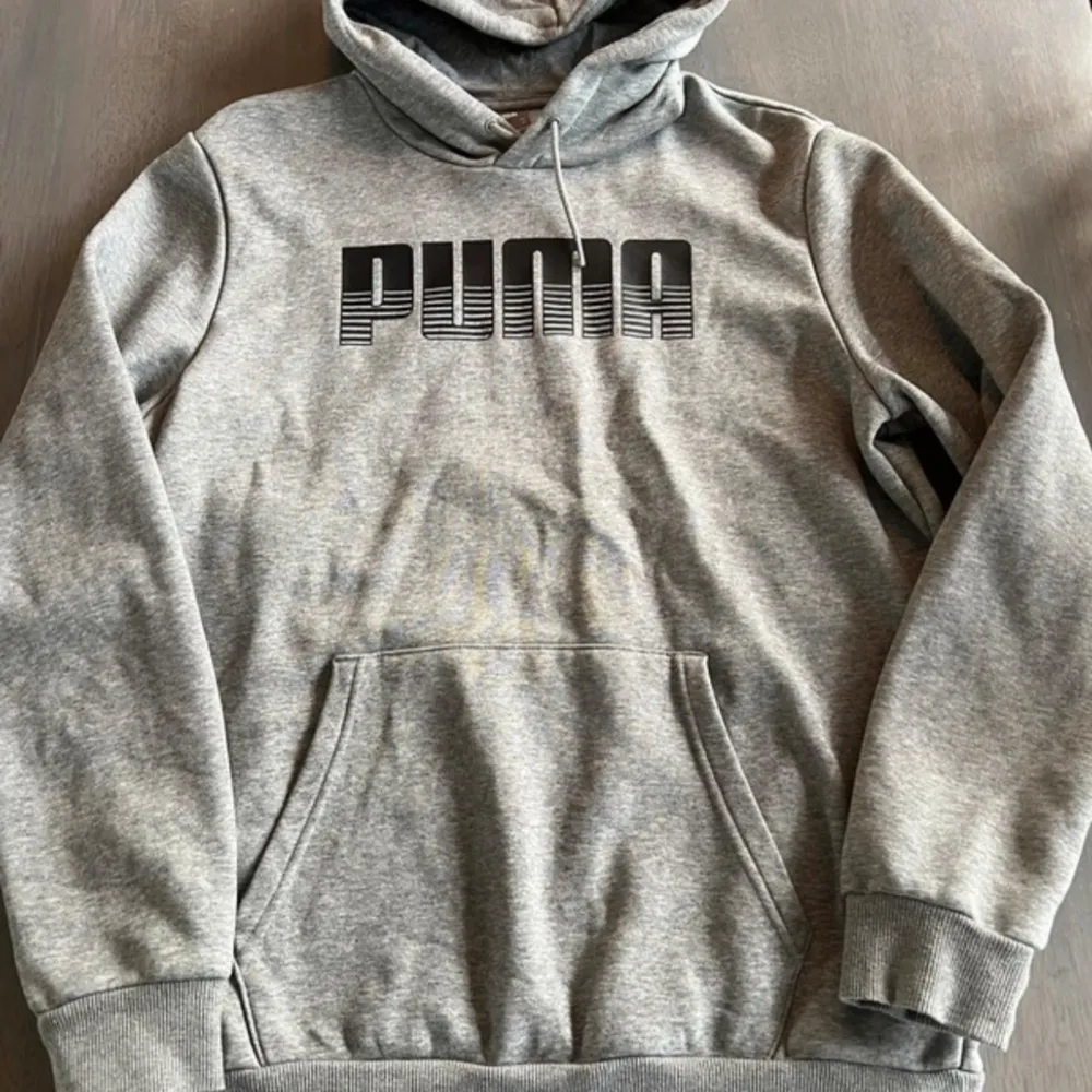 Grå PUMA hoodie  Sparsamt använd i fint skick . Hoodies.