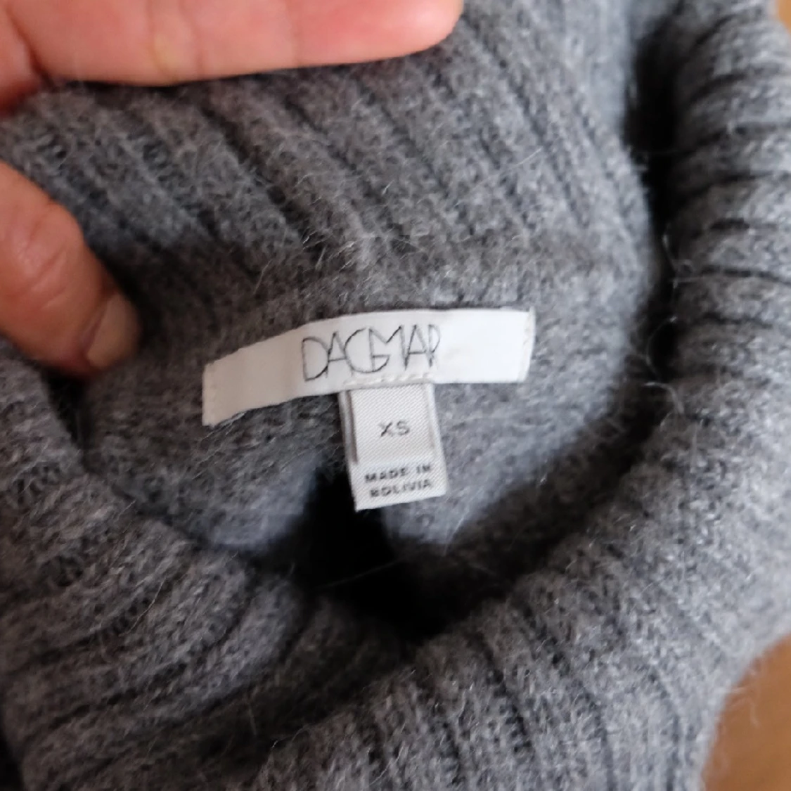 Dagmar polotröja, 100% baby llama, stl: XS, grå - 91