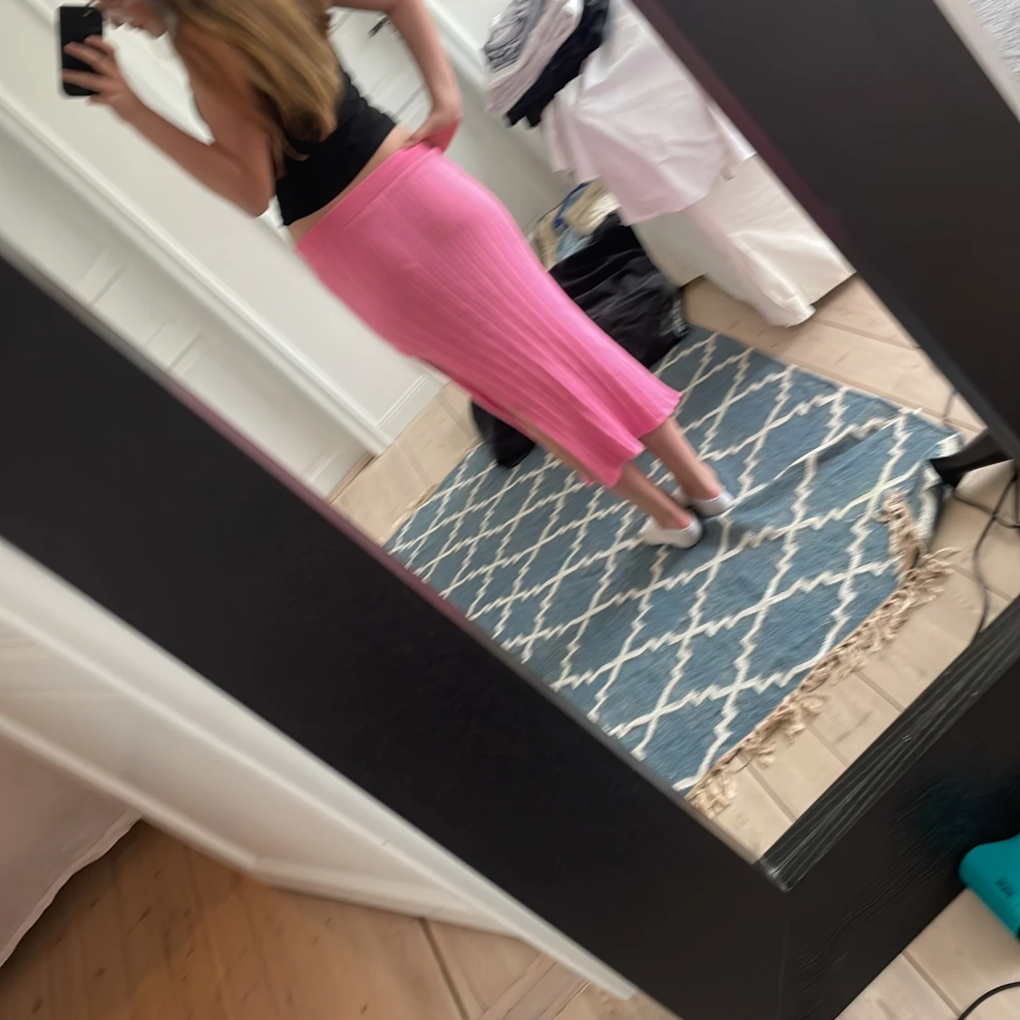 Rosa ribbad kjol - 91