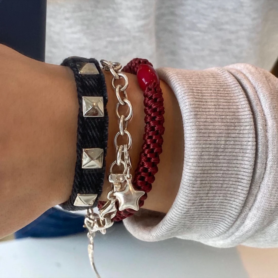 Nitarmband i jeanstyg - 91