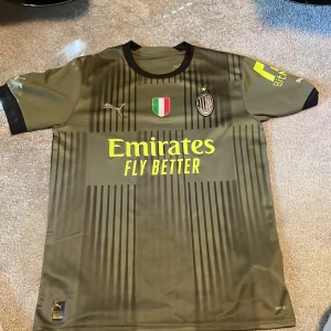AC Milan tröja storlek M - Säljer en AC Milan tröja i trorlek M. Använd ett fåtal gånger men ser ut att vara oanvänd. Köpt från puma 
