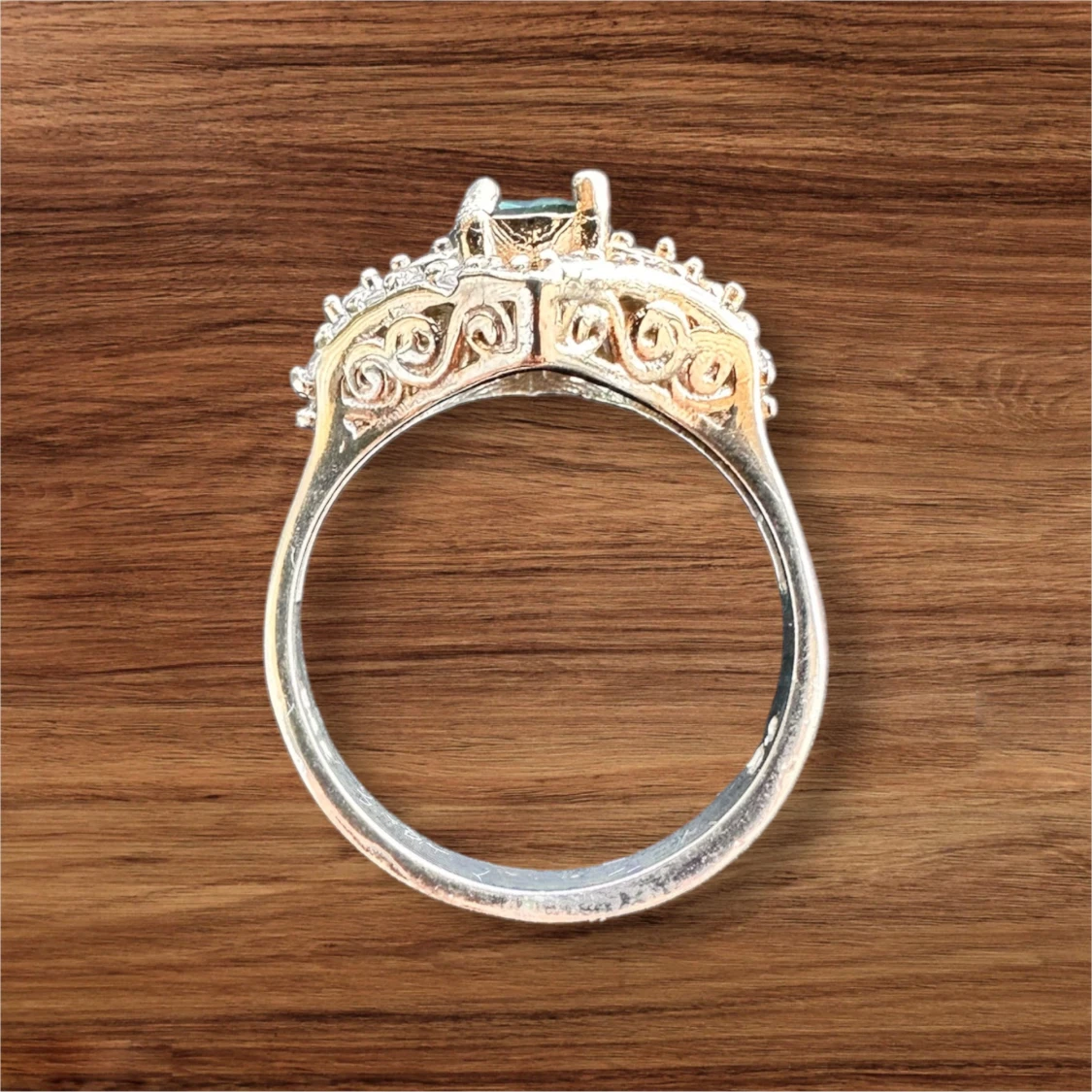 Eleganta naturlig blå turmalin silver ring  - 91