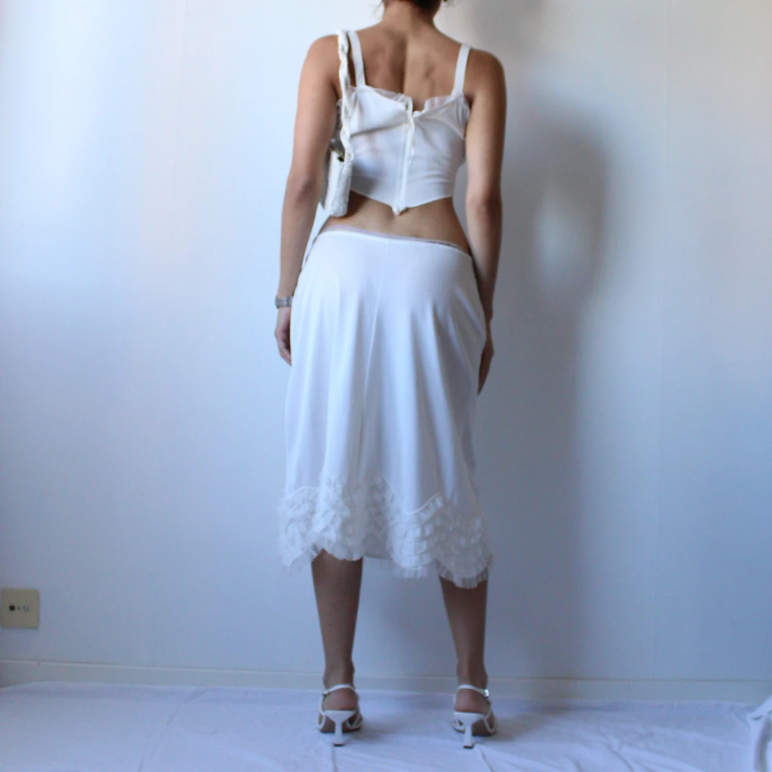 Vitt kjol & topp set - 90