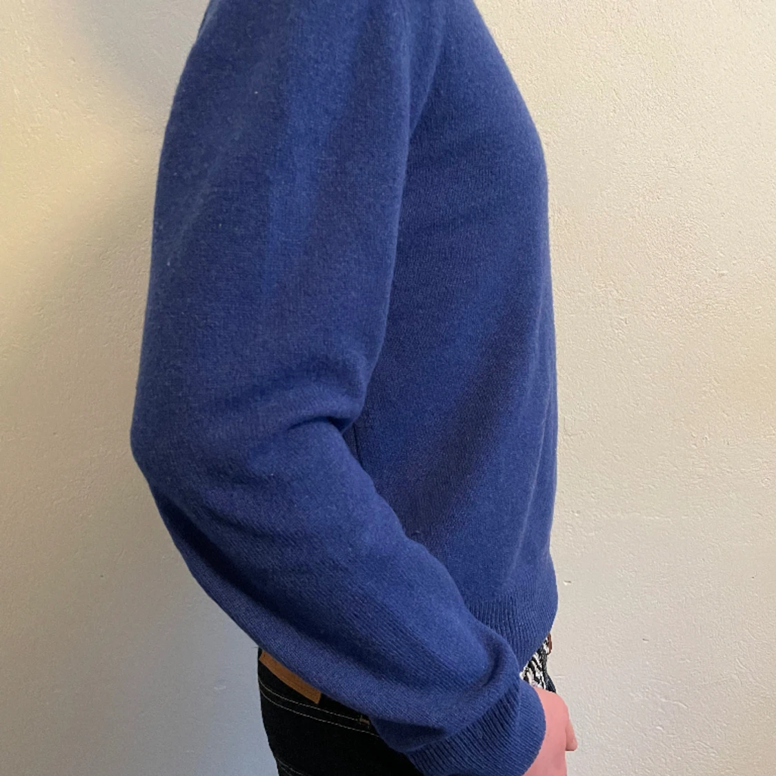 Morris stickad tröja - marinblå - 90