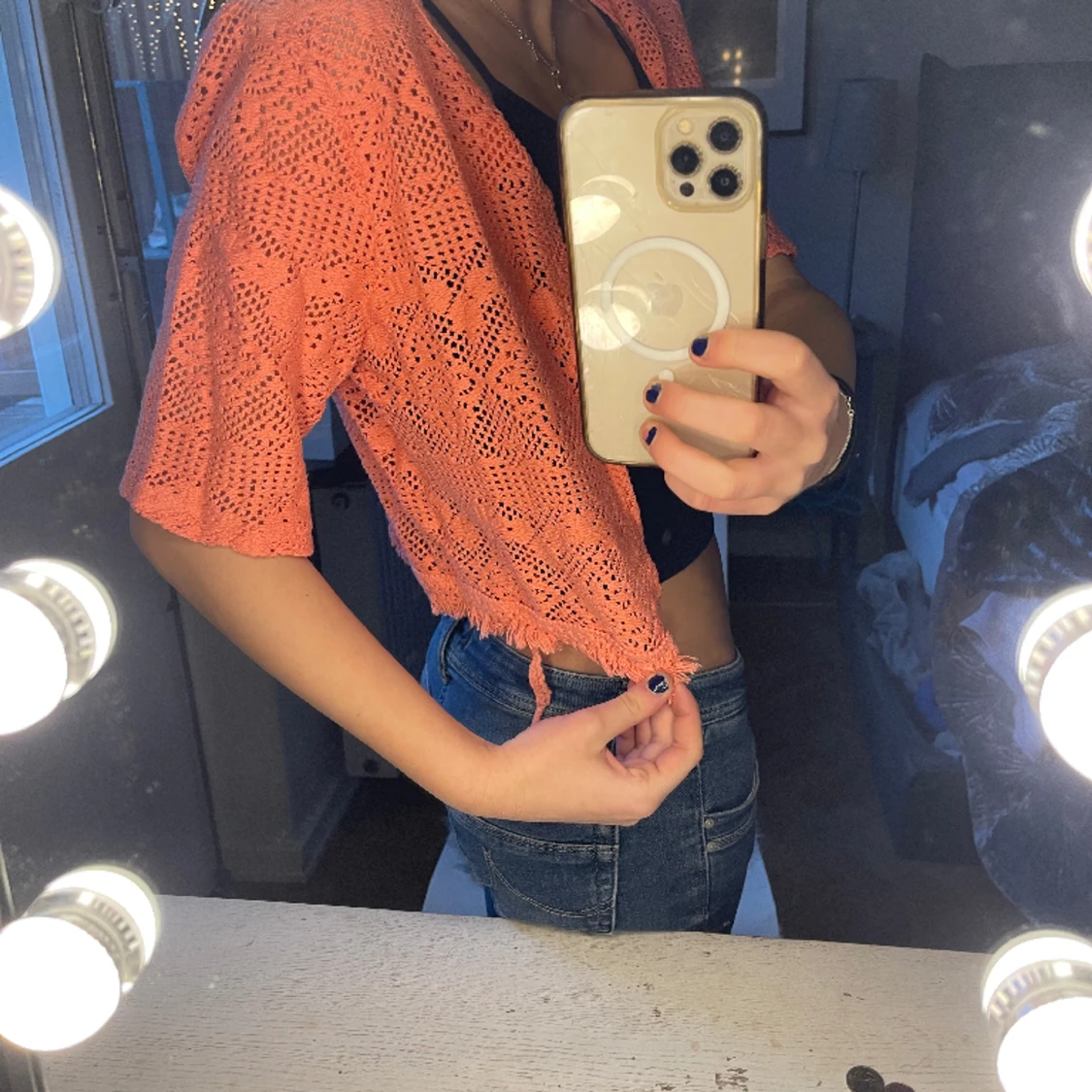 rosa trekvarts armad tröja - 91