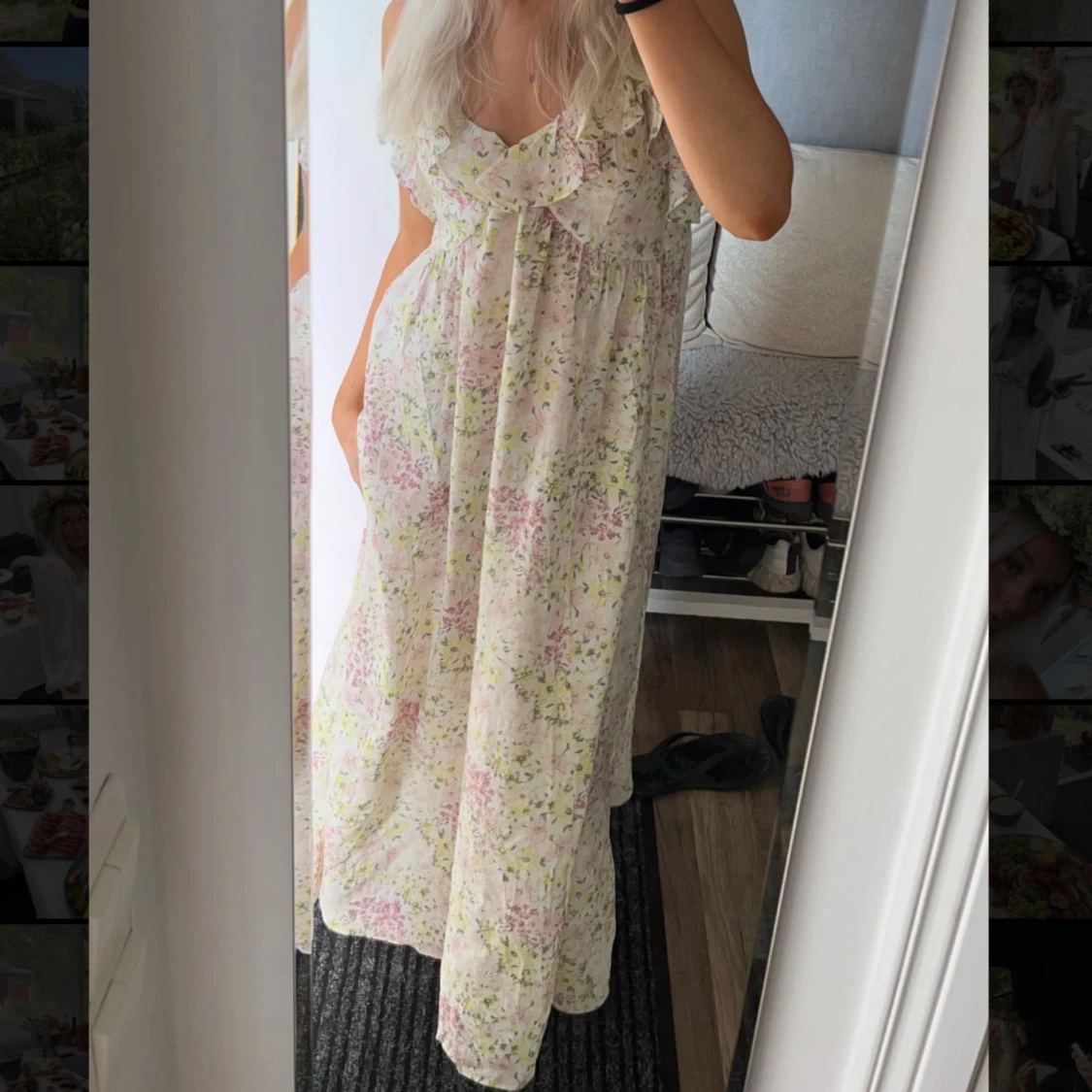 Blommig långklänning  - 91