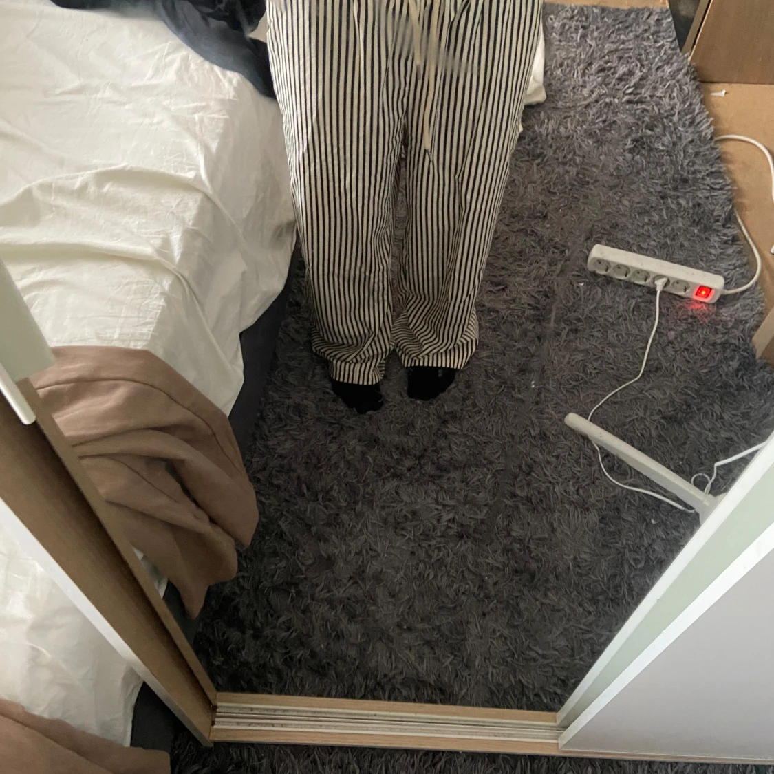 Randiga linnebyxor  - 90