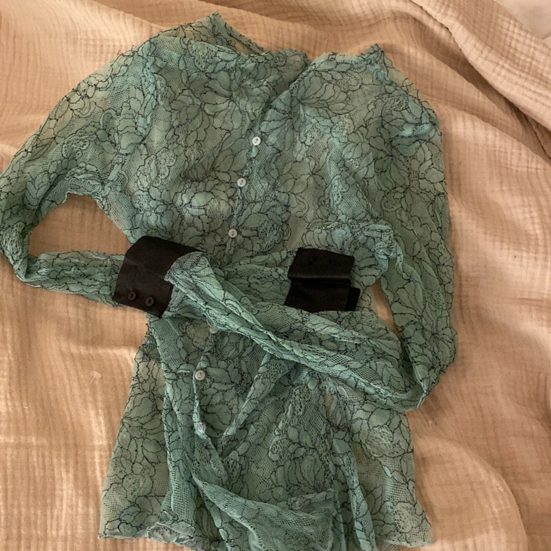 unik grön spets tröja - 90