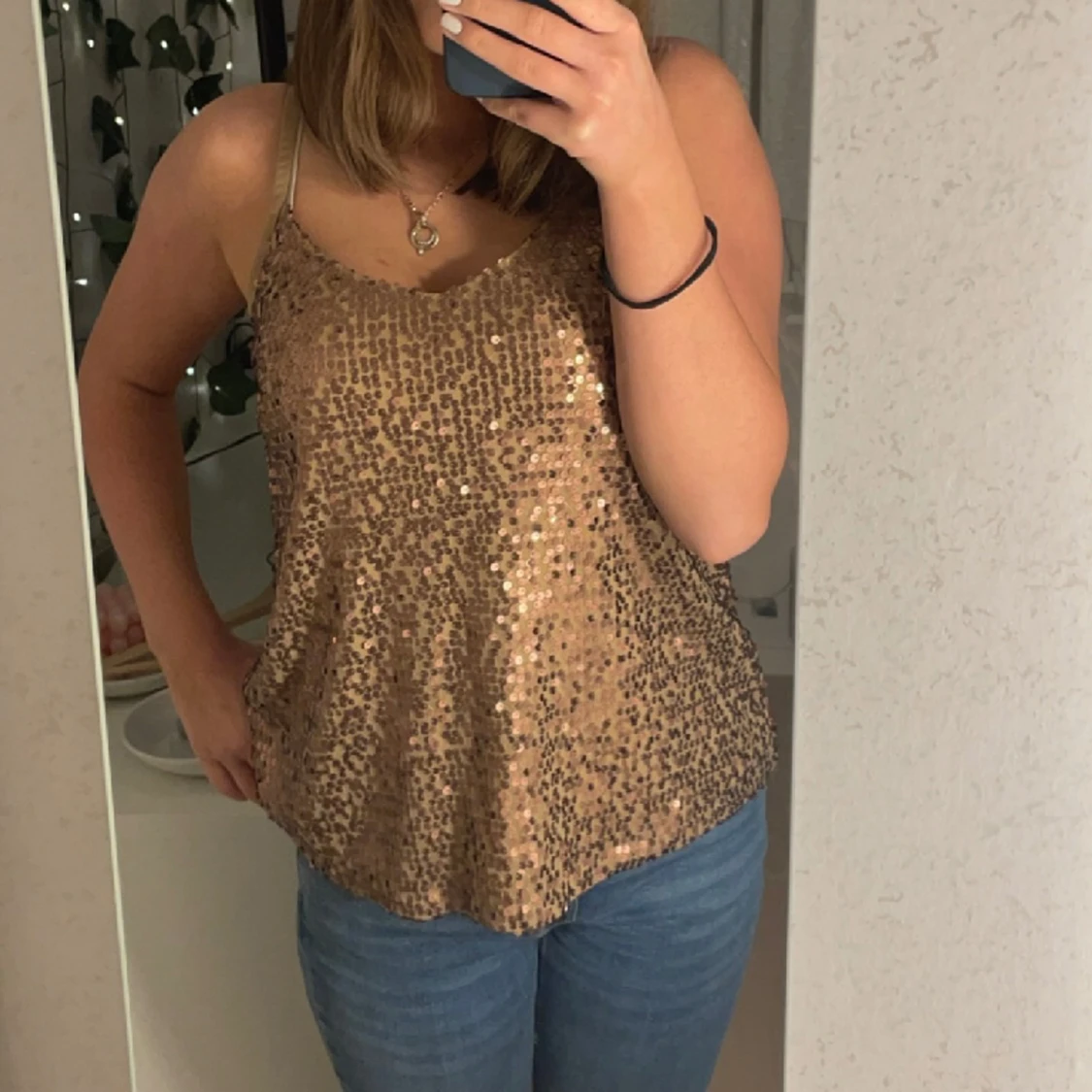 Guld glitter blus  - 90