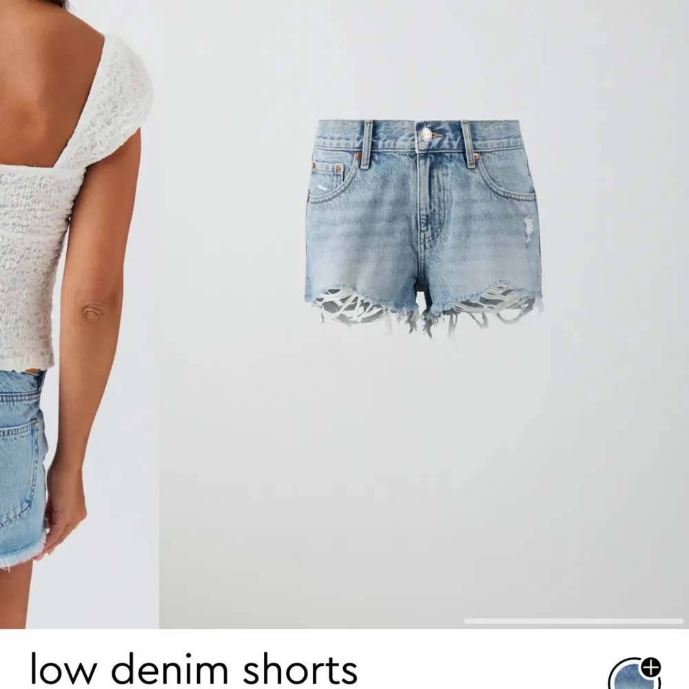 säljer mina helt oanvända shorts från Gina som är low waist( prislapp kvar). Shorts.