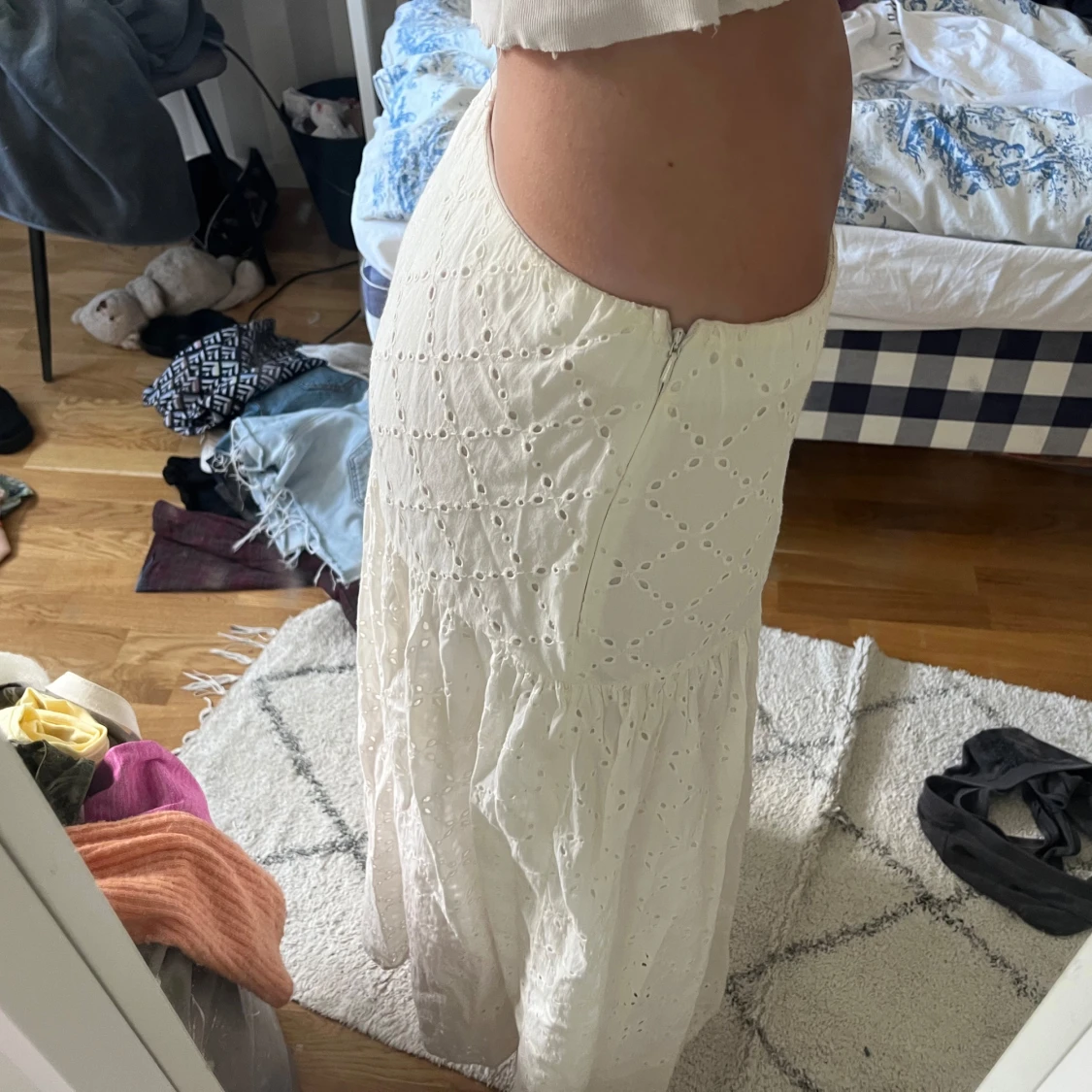 Vit lång kjol  - 38