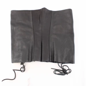 Hodakova  - Hodakova  Leather trousers top Lace up corset from upcycled leather pants 