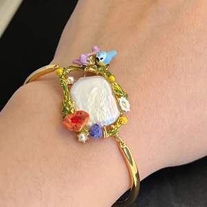 Baroque Pearl Enamel Bracelet never worn