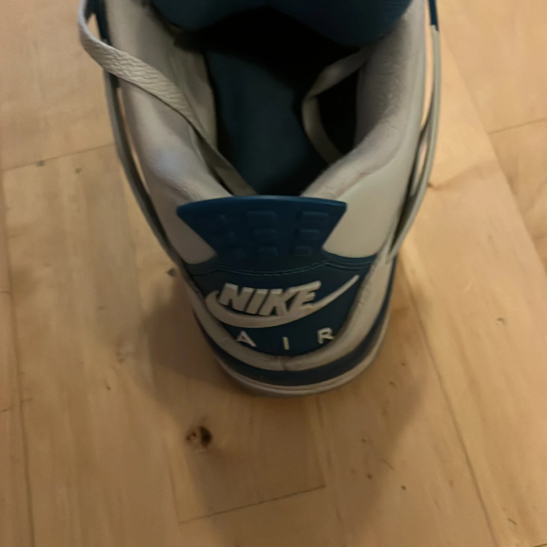 Nike Air Jordan 4 Retro Vit/Blå - 2