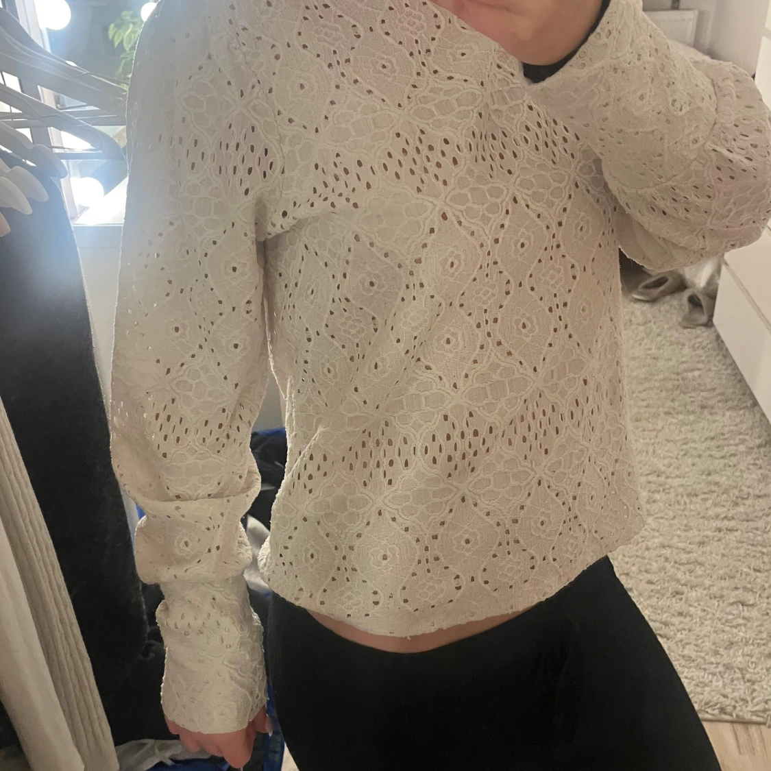 Vit långärmad tröja  - 1