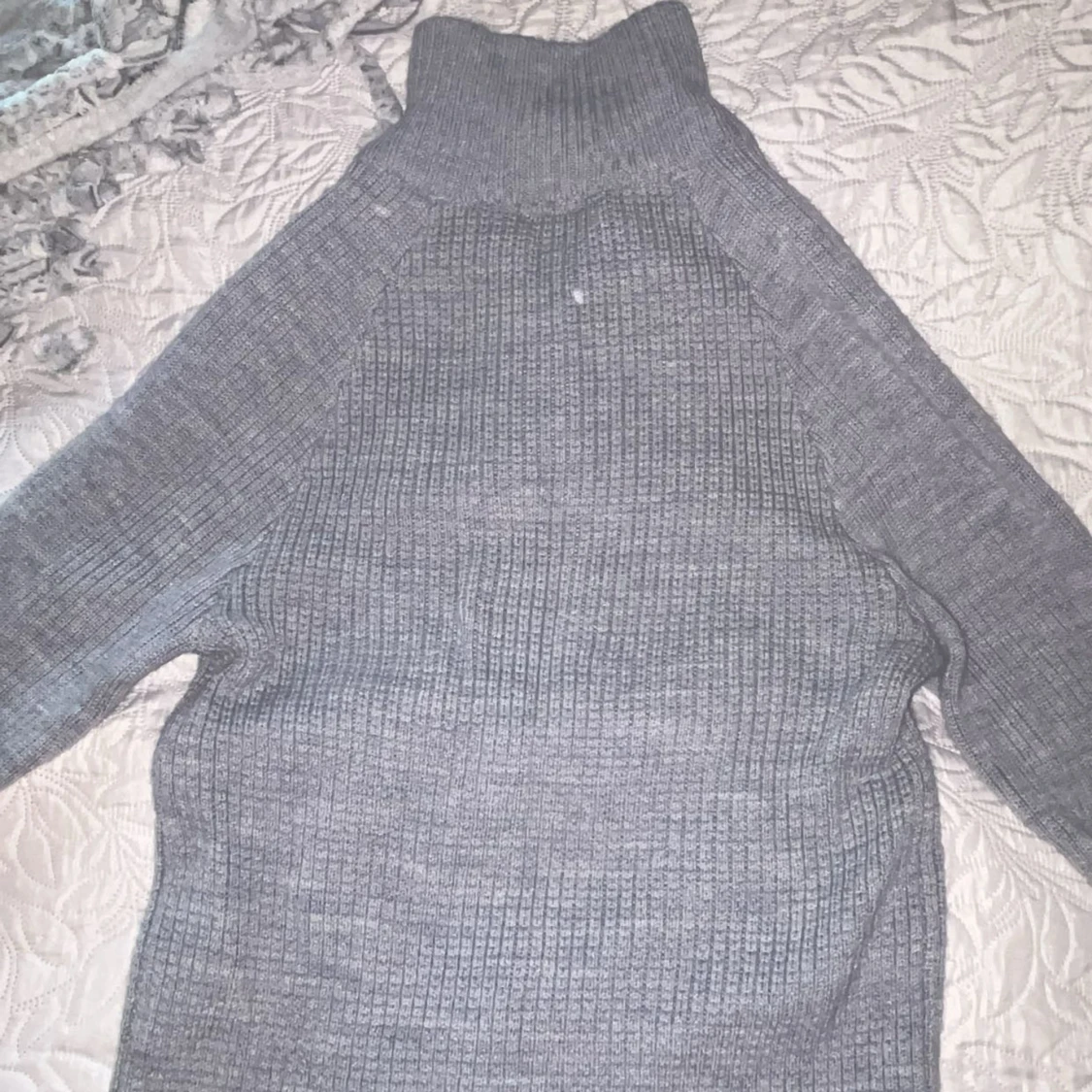 Grå stickad half zip-tröja Neomondo - 3