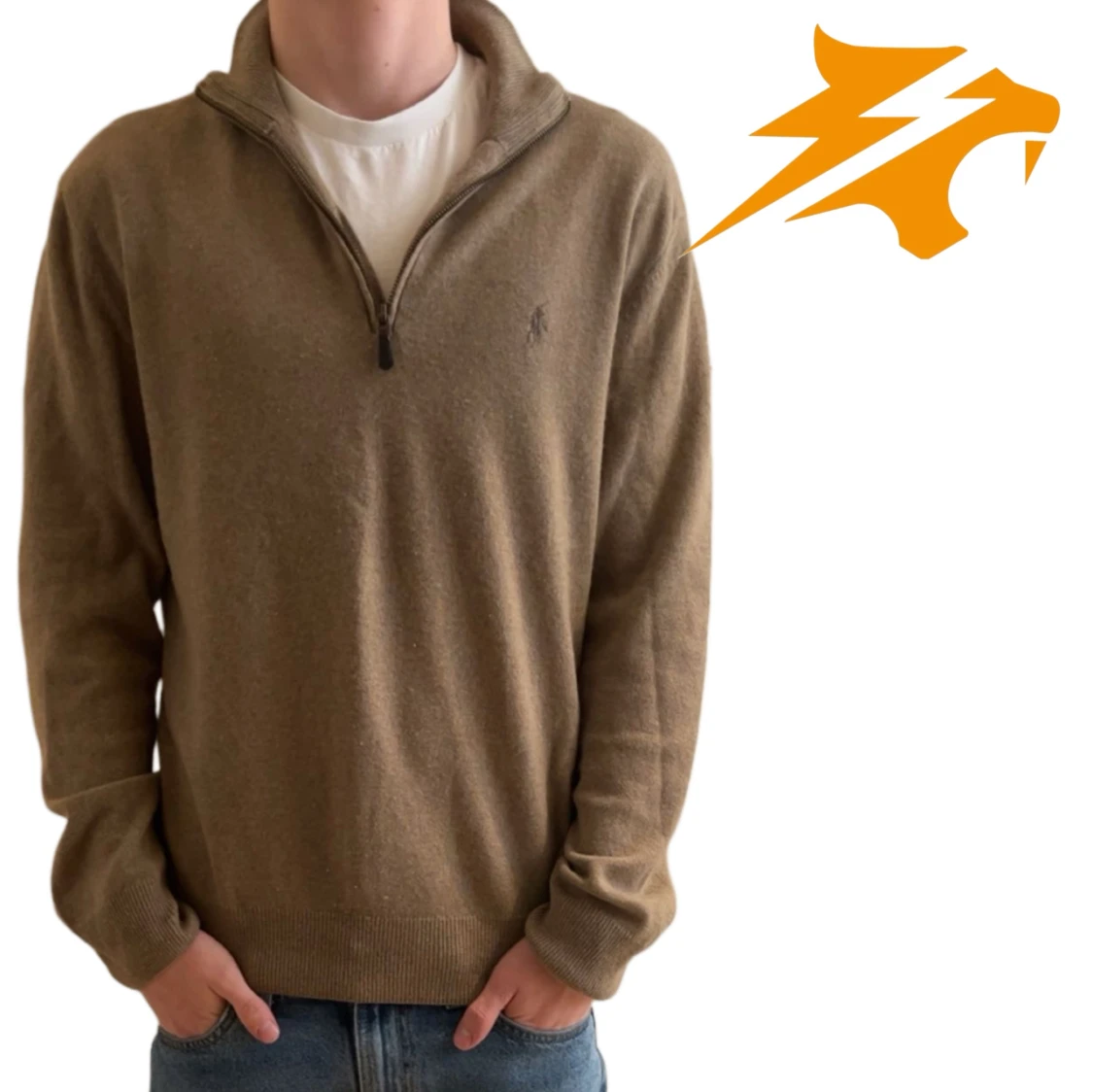 Beige half zip tröja Polo Ralph Lauren