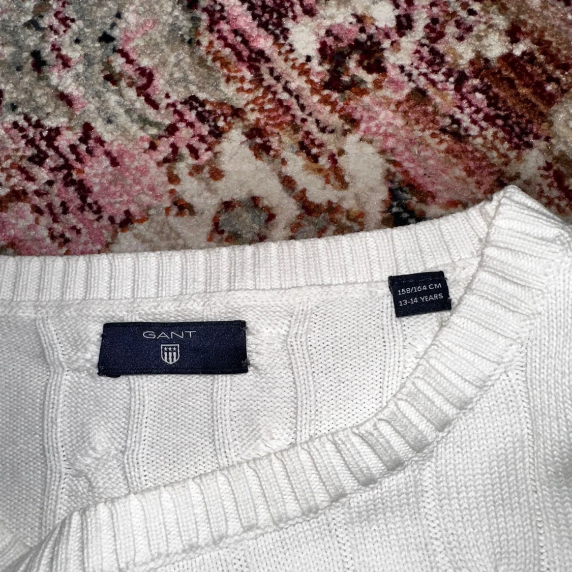 Vit kabelstickad tröja från GANT - 1