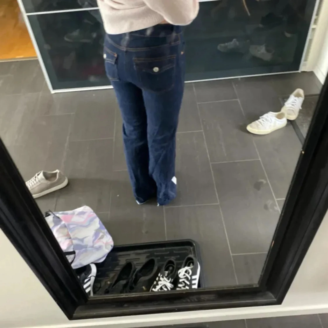 Mörkblå bootcut jeans XS - 1