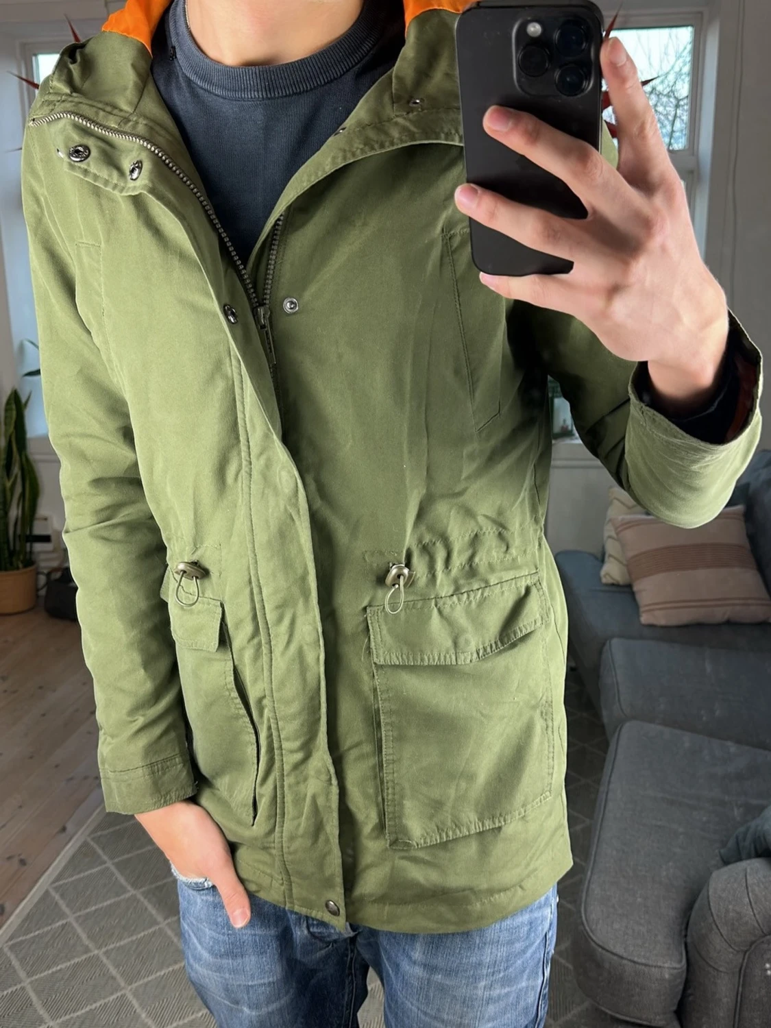 Olivgrön jacka  - 1