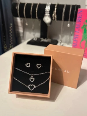 Ett par jättesöta örhängen med ett machande armband och halsband! - Ett par JÄTTESÖTA hjärtörhängen med ett jättesött armband och halsband!!! 130kr för allt! 50kr styck!