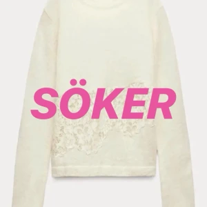 Söker!! - Söker denna vita stickade tröjan med spets från Zara, helst storlek S men kan gå upp/ner! 💗(kan inte köpa förrän början av januari)