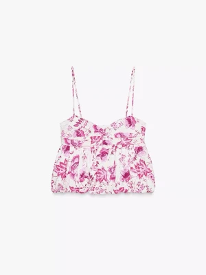 Zara blommig topp - supersöt sommar topp, endast använd 1 gång