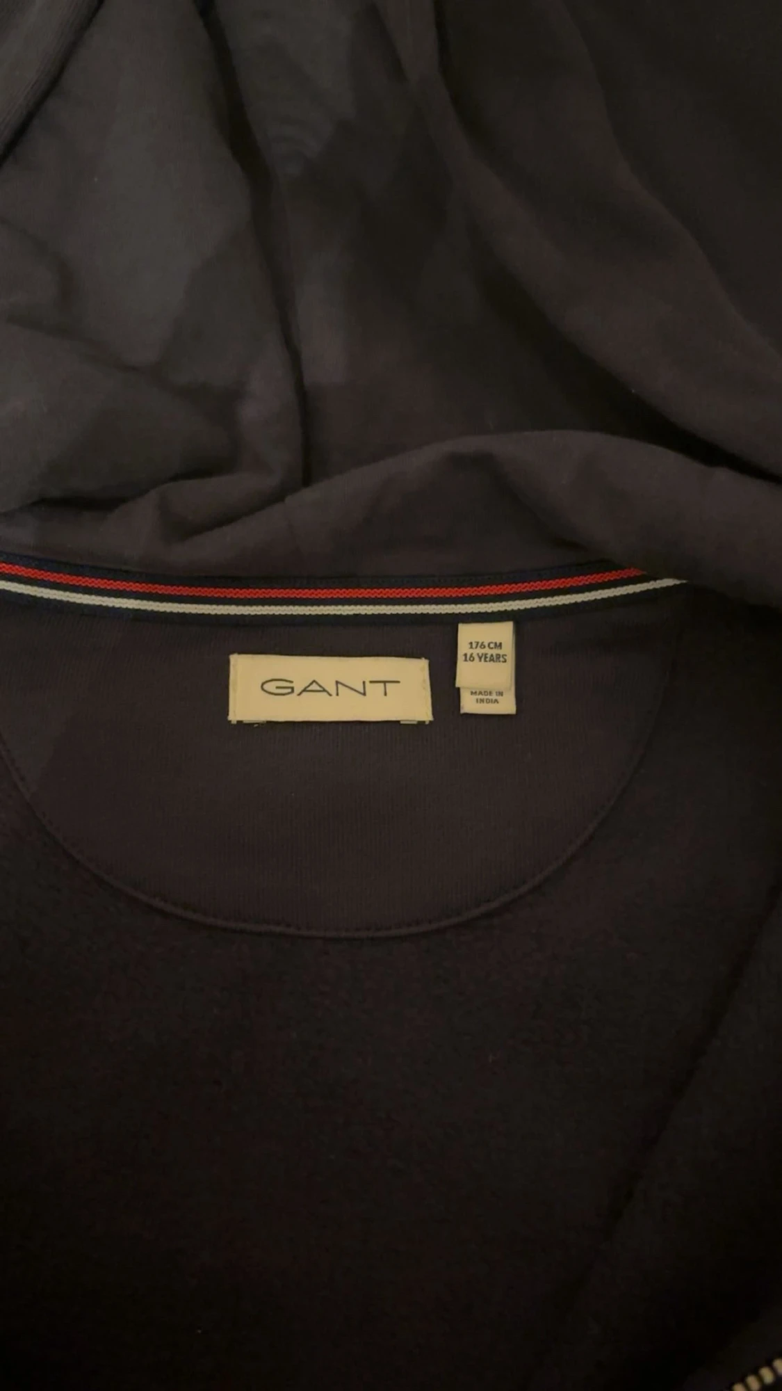 Navy blue hoodie från GANT med dragkedja - 2