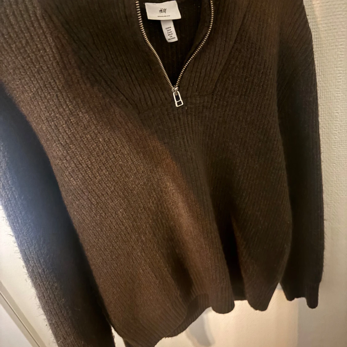 Brun stickad half zip tröja H&M - 3