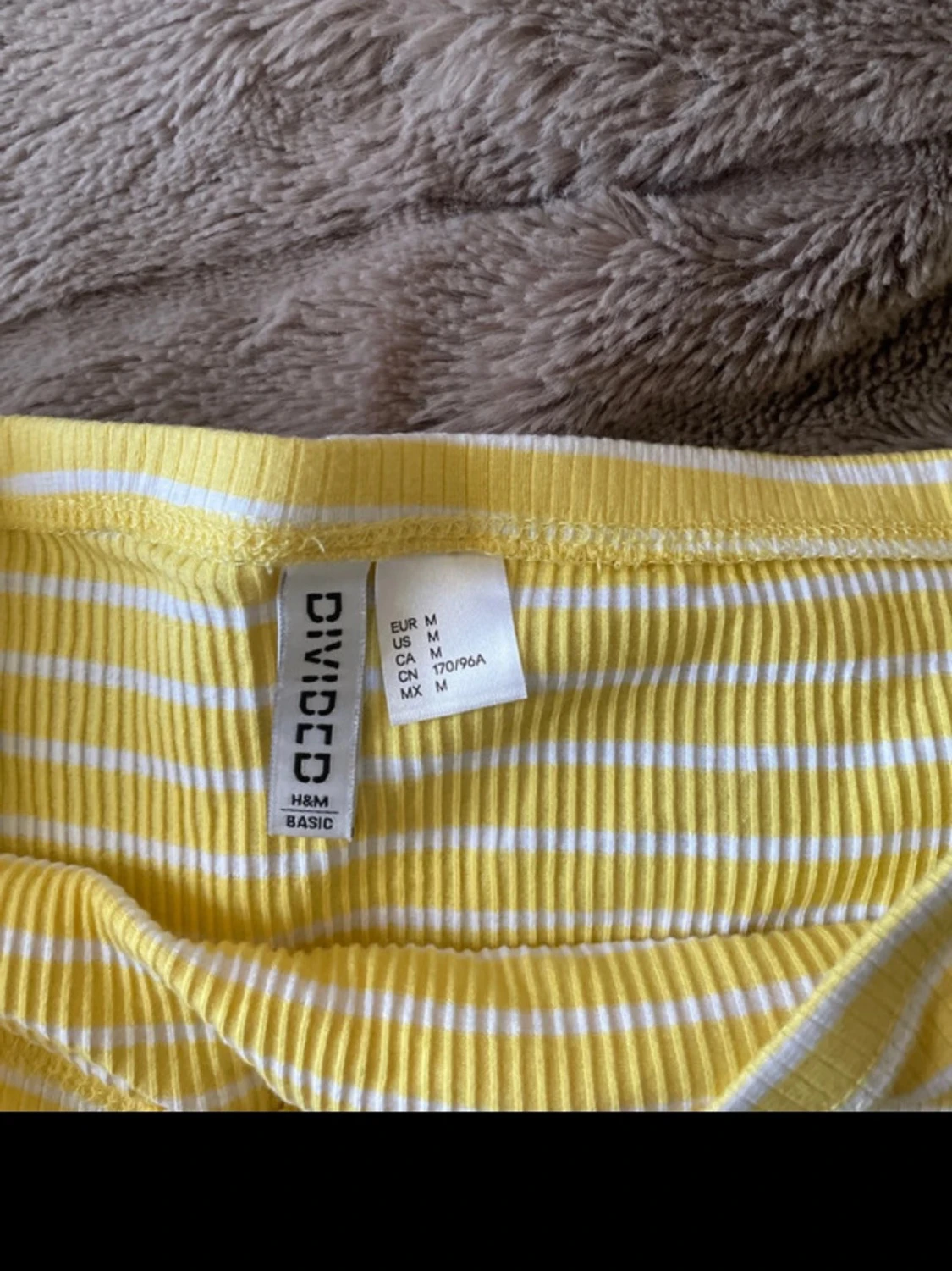 Gul och vit randig offshoulder topp - 1