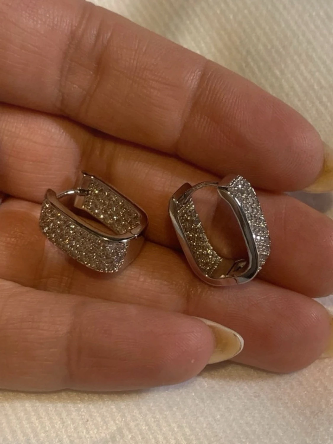 Silver pläterade Hoops örhängen  - 3