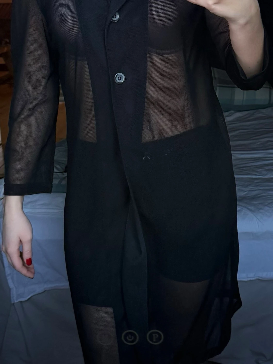 Svart transparent långklänning - 1