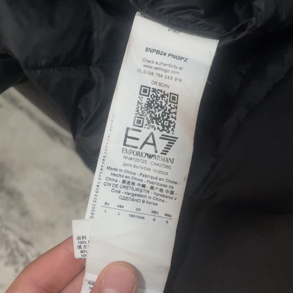  EA7 Emporio Armani svart jacka  - 2