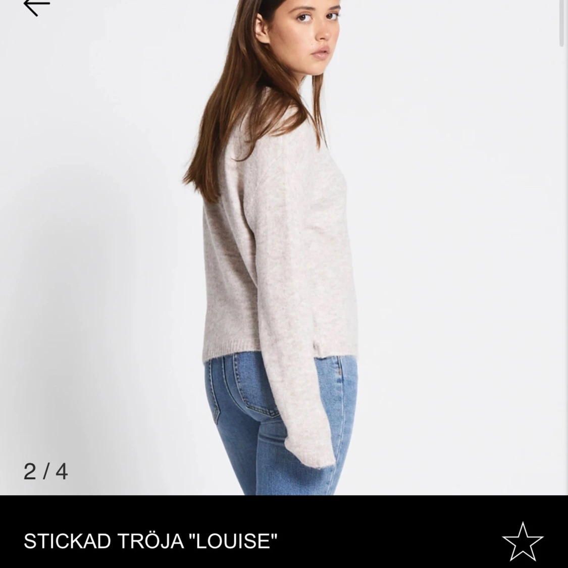 Beige stickad v-ringad tröja Louise - 1