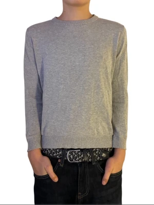 Ljusgrå tröja från H&M - Enkel och stilren ljusgrå tröja från. Tröjan har rund halsringning, ribbade muddar vid ärmslut och nederkant samt lång ärm. Perfekt basplagg till garderoben.