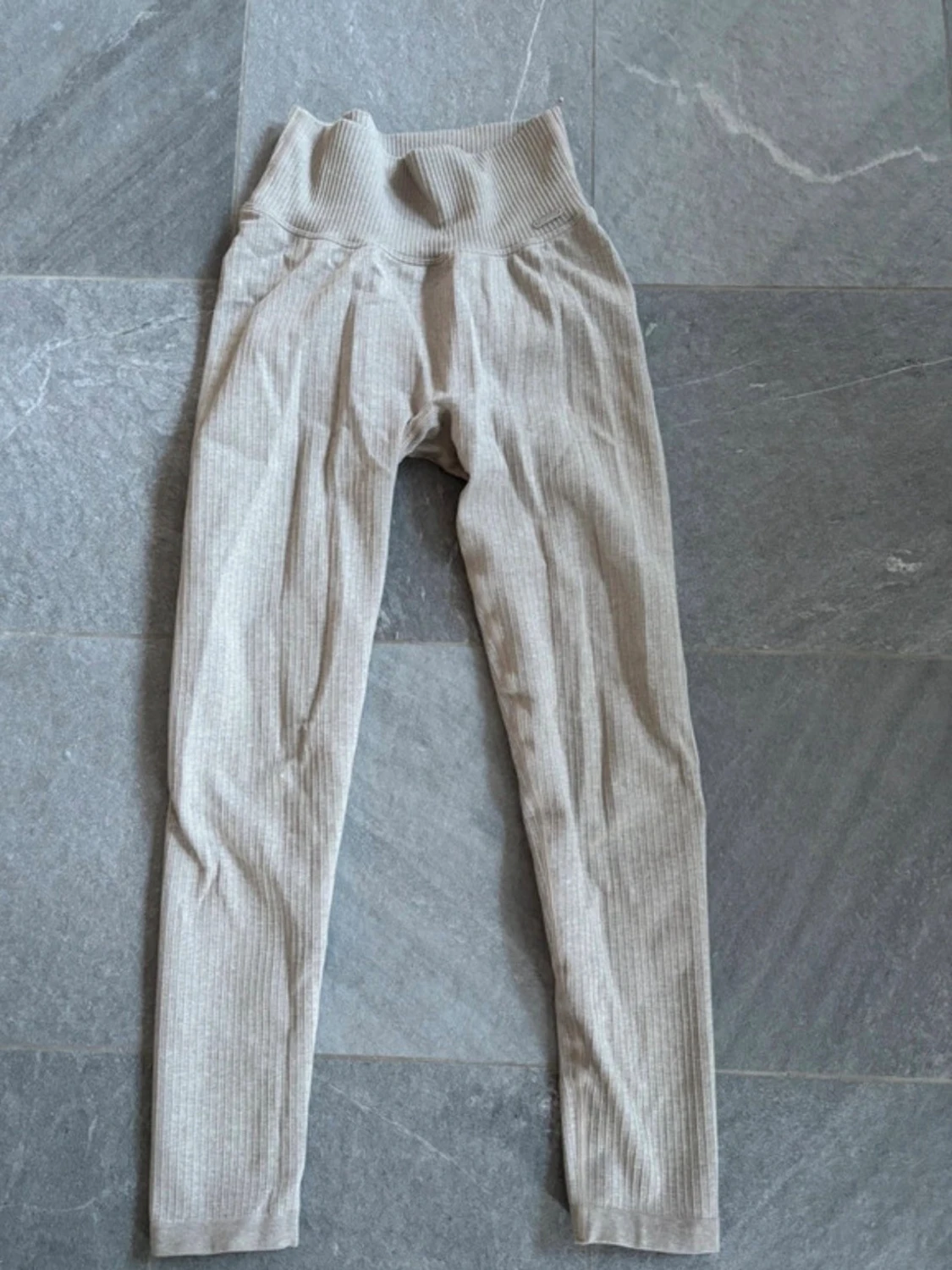 Beige ribbade leggings Aim'n - 1