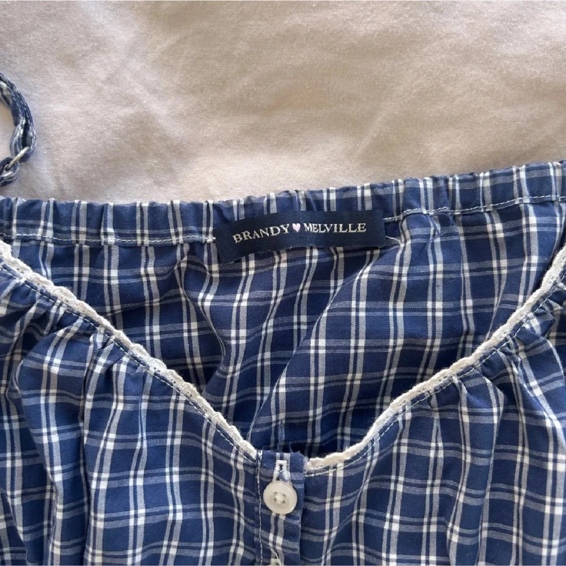 Blårutig linnetopp från Brandy Melville - 1