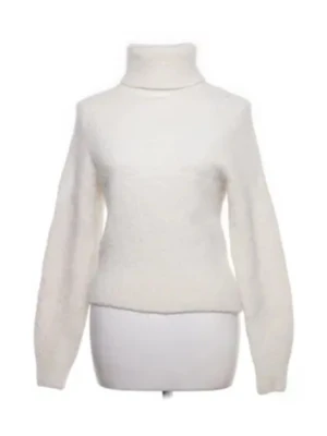 Vit polotröja i stickat material - Snygg & other stories tröja💞