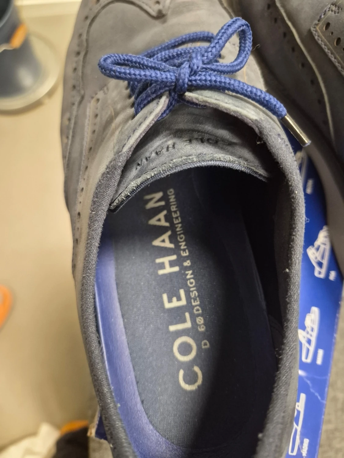 Cole Haan Grand Wingtip Oxford mörkblå skor EUR 44.5 US 10.5 - 5