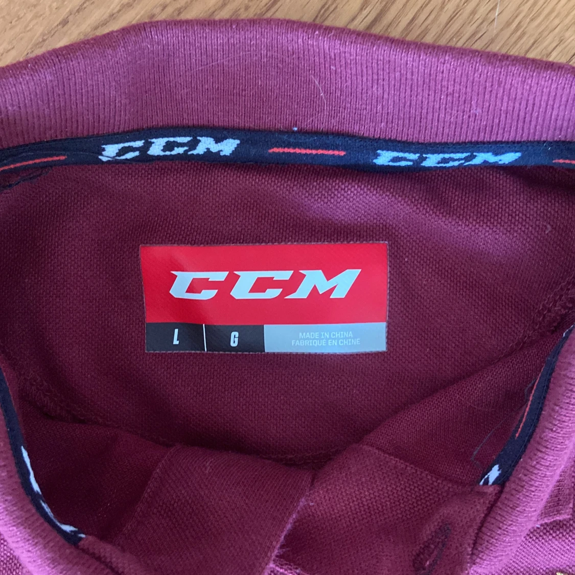 Vinröd CCM DIF pikétröja stl L - 3