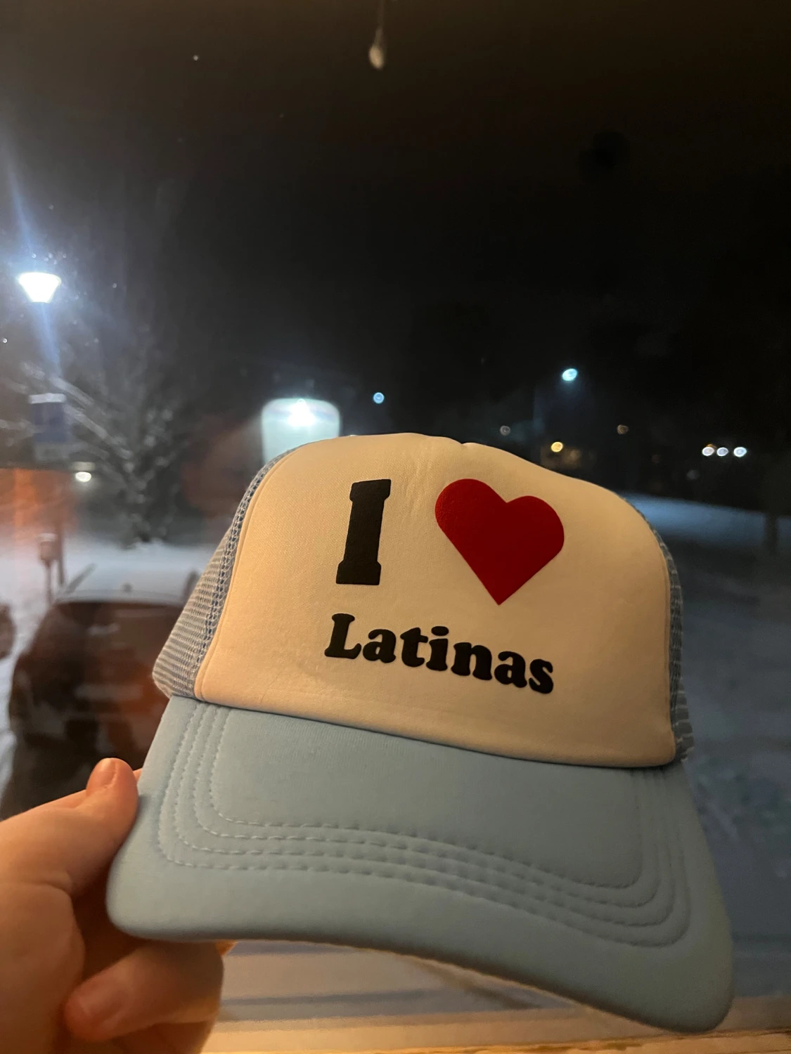 I Love Latinas ljusblå truckerkeps