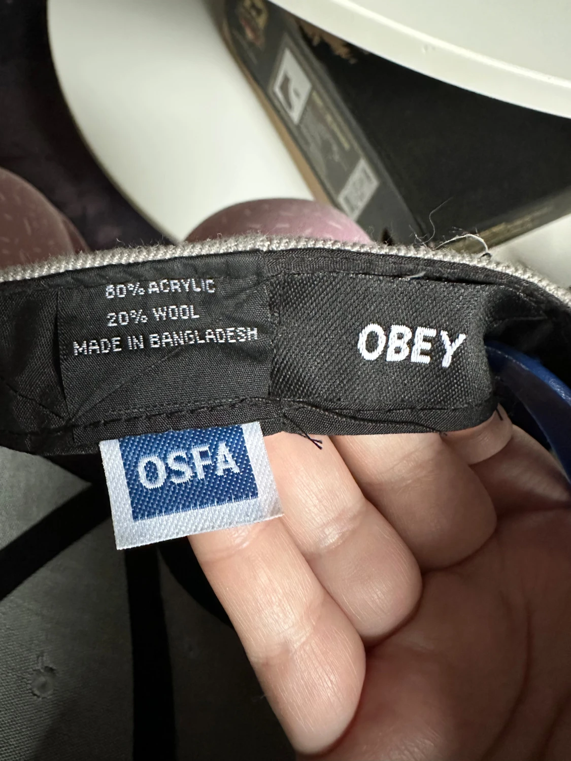 Grå och blå snapback från Obey - 3