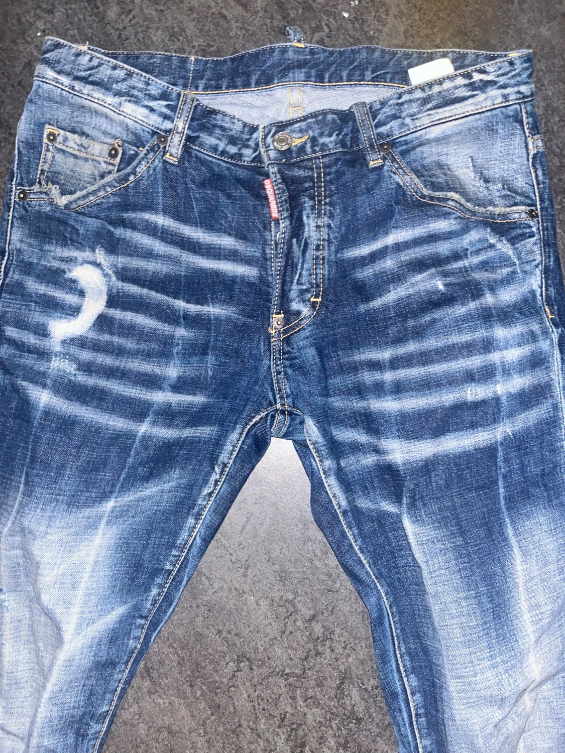 Dsquared2 blå jeans med slitningar - 1