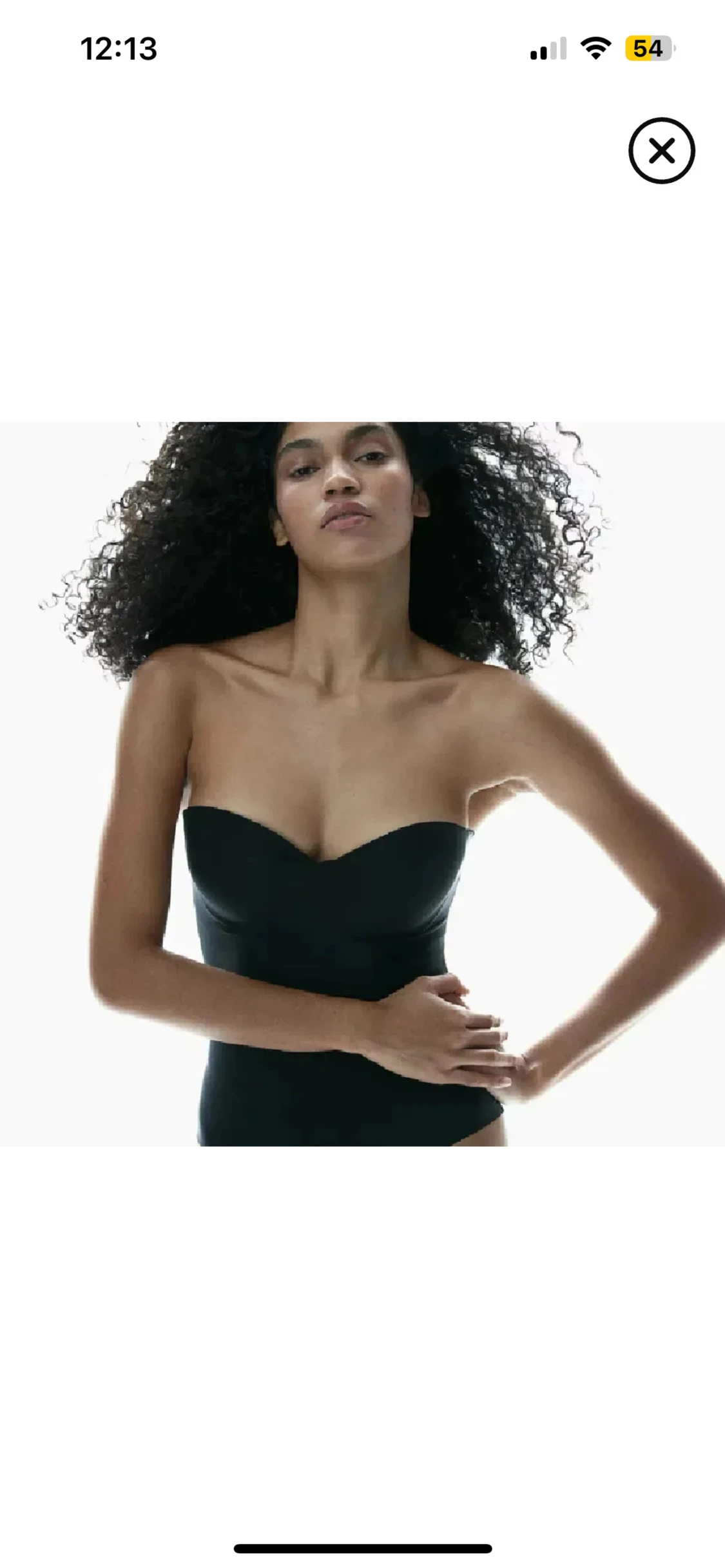 Svart bandeau baddräkt med smala axelband - 1