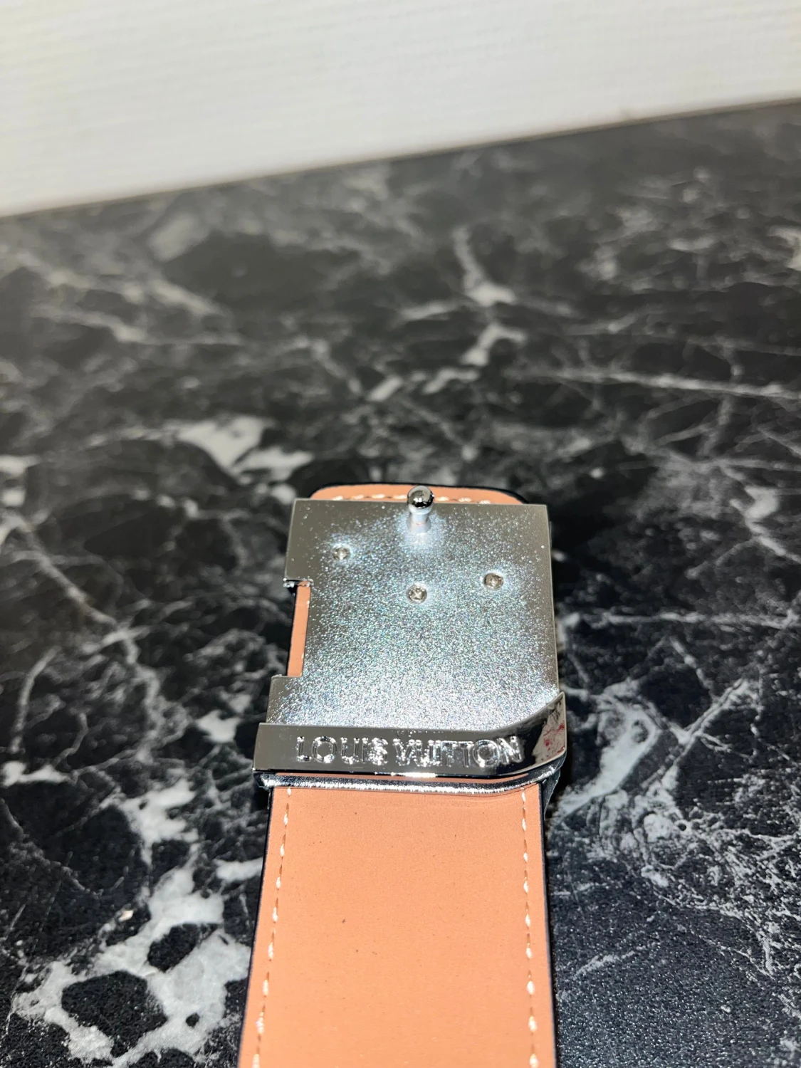 Svart rutig skinnbälte silver - 1