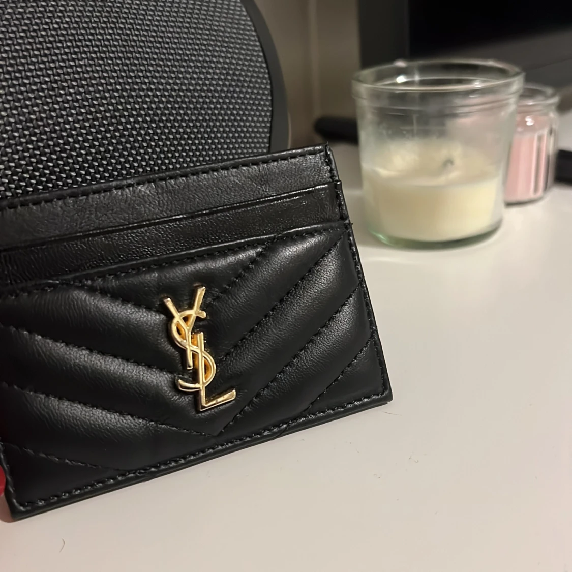 Svart YSL quiltad korthållare i skinn - 2